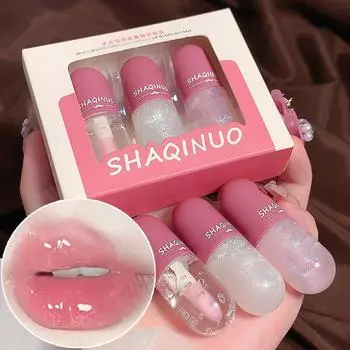 Мини-капсулы, блестящий водный блеск для губ, глазурь для губ, прозрачное изменение цвета, стекло, масло для губ, водостойкая стойкая помада, косметика для губ 1# Change color