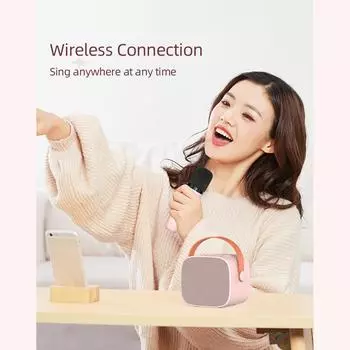 Мини-караоке-динамик BT для караоке с беспроводными микрофонами для домашней вечеринки для взрослых и детей 1 mic