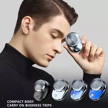 Мини-карманная электробритва для мужчин, бритва с зарядкой через USB, сухое и влажное бритье бороды с цифровым дисплеем, моющийся беспроводной триммер для бороды