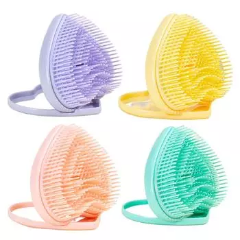 Мини-карманная дорожная массажная щетка для волос с сердечком из смолы для укладки волос фиолетовый