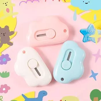 Мини карманный нож Cloud Art, нож для коробок, нож для бумаги, упаковочный нож со сменным лезвием, нож для бумаги, канцелярские принадлежности розовый