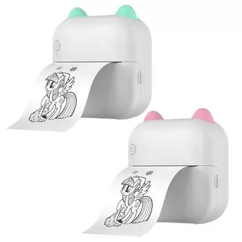 Мини-карманный принтер, термопринтер, бесцветная печатная машина, совместимая с Bluetooth, 200 точек на дюйм для учебных заметок, памяток, списков, планов работы розовый