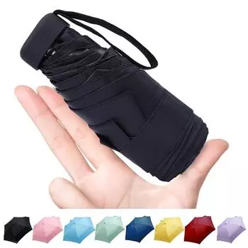 Мини-карманный складной зонт от дождя, маленький модный женский и мужской зонтик для девочек, анти-УФ-водонепроницаемый ветрозащитный портативный дорожный зонт