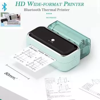 Мини-карманный термопринтер без чернил + бумага для печати 203DPI Перезаряжаемый портативный Bluetooth-принтер для наклеек этикеток Студенческий термопринтер шириной 80 мм розовый