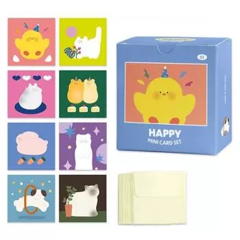 Мини-карта Iconic Happy 8 видов x 3 шт. + набор конвертов