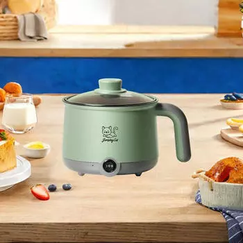 Мини-кастрюля 1,8 л многоцелевая антипригарная электрическая плита для яиц, супа, пасты, зеленая зелёный