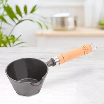 Мини-кастрюля для масла, подогреватель молока, чугунная кастрюля с носиком для разлива, для разогрева 11cmx6cm