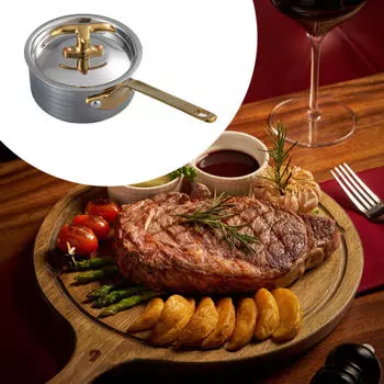 Мини-кастрюля для супа 8 см из нержавеющей стали для автофургона, путешествия, дома, удобная ручка, кастрюля для масла