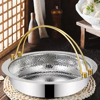 Мини-кастрюля из нержавеющей стали 304 с круглым дном, большой вместимости, для супа серебряный