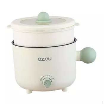 Мини-кастрюля многофункциональная 1,8 л электрическая плита для пельменей, стейков, лапши, зеленая шарообразная ручка Green ball handle