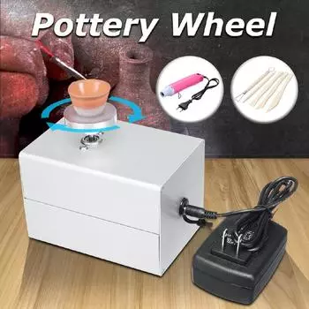 Мини-керамический круг из алюминиевого сплава с кончиками пальцев, керамическая машина, 12 В, 4,5 см, ручка проигрывателя, бесступенчатое изменение скорости чёрный