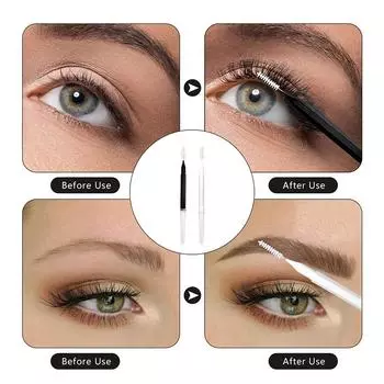 Мини-кисть для бровей, кисть для завивки бровей, одноразовая кисть для подъема бровей, гибкая микрокисть для ресниц, аппликаторы, инструмент для макияжа белый