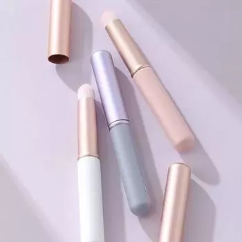 Мини-кисть для консилера, искусственная волокнистая кисть для растушевки помады, круглая кисточка для губ, женская фиолетовый