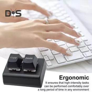 Мини-клавиатура Эргономичный дизайн Программируемые переключатели с возможностью горячей замены Клавиатура USB Проводная цветная механическая клавиатура с 2 клавишами чёрный