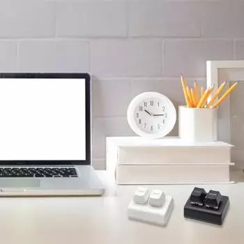 Мини-клавиатура Yousheng с эргономичным дизайном, программируемыми переключателями с возможностью горячей замены, цветной механическая клавиатура с 2 клавишами и USB-подключением чёрный