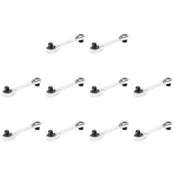 Мини-ключ с трещоткой 1/4 дюйма, двухсторонний быстроразъемный ключ с трещоткой, ручной инструмент