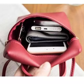 Мини-ключи, телефоны, монета, сумка через плечо, сумки-ведра из искусственной кожи для женщин и девочек красный