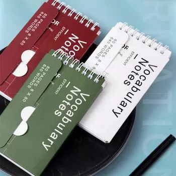 Мини-книга для изучения языков, спиральный блокнот, портативная записка для словарного запаса для детей белый