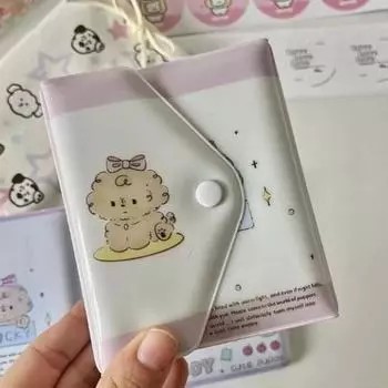 Мини-книга-коллекция фотокарточек с милым пухлым щенком Vanilla J