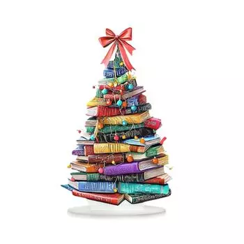 Мини-книга Рождественская елка Цветная акриловая Маленькая Рождественская елка Праздничные украшения для стола 25cm*16cm разноцветный