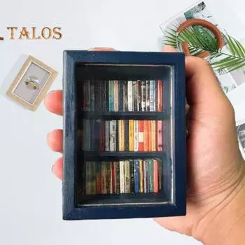 Мини-книжная полка для снятия тревожности, карманная книжная полка для снятия тревожности, деревянная книжная полка, игрушка-нервозность, чтобы стряхнуть стресс, домашний офисный декор для любителей книг 1pc