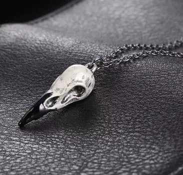 Мини-колье с черепом ворона, 3D черепа ворона, ожерелье с черепом жуткой птицы, унисекс, подарок с готическим черепом