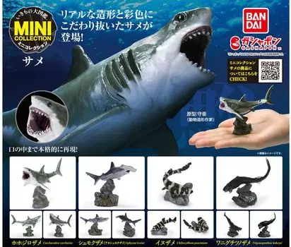 Мини-коллекция существ «Энциклопедия» Акула x Все 4 типа, полный комплект, капсульная игрушка Gacha Gacha