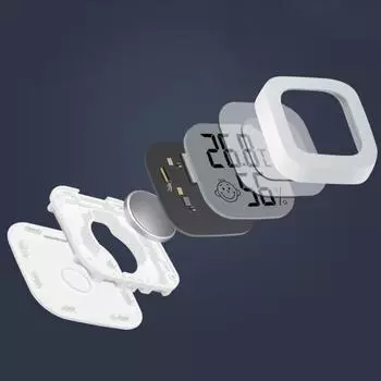 Мини-комнатный термометр, монитор влажности, цифровой ЖК-датчик температуры, измеритель влажности белый