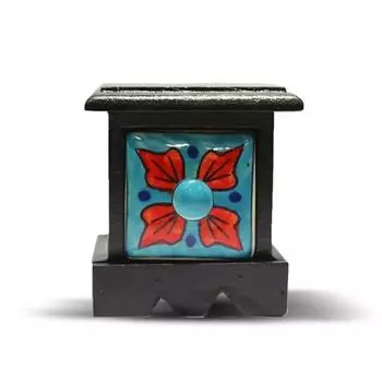 Мини-комод из дерева с керамическим ящиком для украшения стола для домашнего офиса