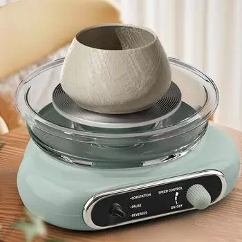 Мини-комплект гончарного круга для детей и взрослых, гончарное искусство, глиняный поворотный стол 4,7 дюйма, электрический гончарный круг с серый