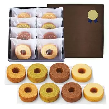 Мини-конфеты Baumkuchen Baumkuchen в индивидуальной упаковке для подарка 4 вкуса 8 штук [Dolce duo] (Готово упаковано) ДАМ-210