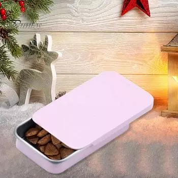 Мини-контейнер для металлических консервных банок Компактный дизайн Портативный многоцелевой прямоугольный контейнер для пустых консервных банок с петлями розовый