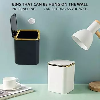 Мини-контейнеры для мусора, настольная корзина для мусора, домашний стол, пластиковый мусорный бак, офисные принадлежности, мусорные баки для автомобиля, портативная бочка для мелочей белый