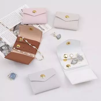 Мини-конверт, сумка для ювелирных изделий, роскошная застежка-кнопка из микрофибры, ювелирное ожерелье, серьги, упаковочная сумка, сумки розовый