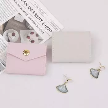 Мини-конверт, сумка для ювелирных изделий, роскошная застежка-кнопка из микрофибры, ювелирное ожерелье, серьги, упаковочная сумка, сумки розовый