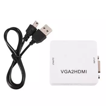 Мини-конвертер VGA в HDMI 1080P адаптер VGA2HDMI для ноутбука, DVD-проектор HDTV