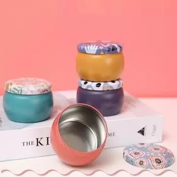 Мини-коробка для хранения из жести, универсальный круглый стильный контейнер для заколок, сережек, колец, конфет, чая