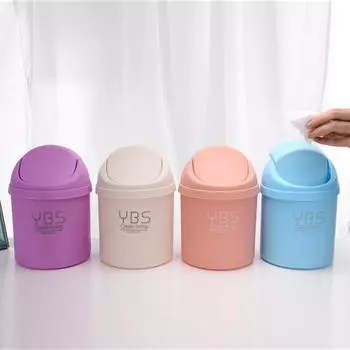 Мини-корзина для мусора в форме ракушки, качающаяся крышка, маленькое мусорное ведро для дома, гостиной с крышкой, прикроватное ведро для хранения, корзина для бумаги 1pcs фиолетовый