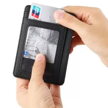 Мини-кошелек Антимагнитный Износостойкий Многослотовый Широкая Вместимость Защитное Хранение Минималистичный Анти чёрный