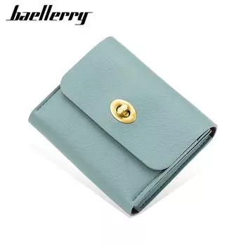 Мини-кошелек чистого цвета для женщин, женские модные кошельки с держателем для карт из искусственной кожи 11cm*9.5cm*3cm светло-синий