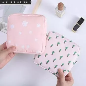 Мини-кошелек для гигиенических салфеток, модная женская маленькая сумка для хранения денег, карточек, помады, косметичка, дорожная сумка для хранения монет 13*13cm