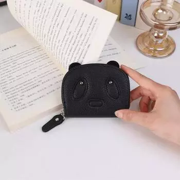 Мини кошелек для карт с несколькими отделениями для карт, женский кошелек, портативный кошелек для монет из ПУ кожи, женский чёрный