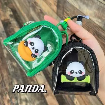 Мини-кошелек для монет Capybara, сумка для демонстрации значков в виде аниме-панды, сумка для хранения кукол на открытом воздухе, детский подарок Pink Rabbit