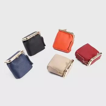 Мини-кошелек из коровьей кожи для монет и помады в цветах макарон 8cm*3cm*9cm оранжевый