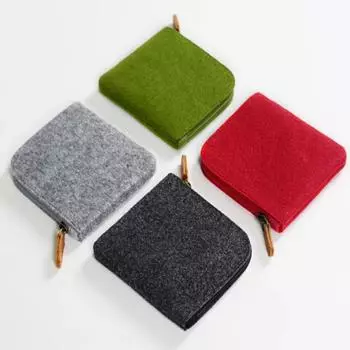 Мини-кошелек из шерстяного фетра, кошелек для монет, женский и мужской, сумка для мелочи, держатель для кредитных карт, кошельки с брелоком, мини-сумка, фетровая ретро-сумка