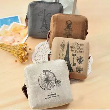 Мини-кошелек на молнии, мини-косметичка, простой ретро-кошелек для монет, женские дамы бежевый