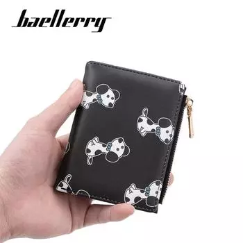 Мини-кошелек с пятнистым собачьим узором для женщин, женская мода, держатель для карт на молнии, кошельки из искусственной кожи, сумки для денег 11.5cm*9cm*2cm зелёный