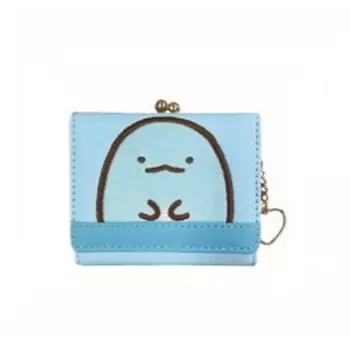 Мини-кошелек Sun Art Sumikko Gurashi Base Lizard 132290 с рисунком лица и застежкой на монетницу синего цвета