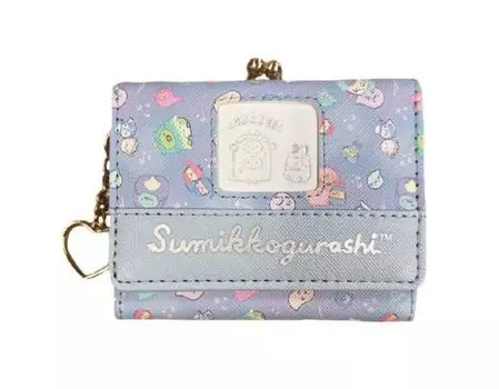 Мини-кошелек Sun Art Sumikko Gurashi из синтетической кожи с застежкой серии Patch Series, синий 1632 [SG BLE] синий