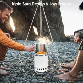 Мини-костровище бездымная костровая печь для стола с двойной пеллетной горелкой белый
